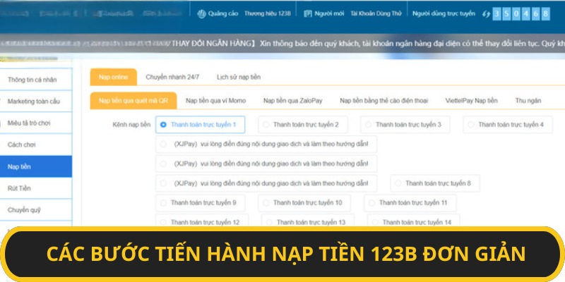 Nạp Tiền 123B – Hướng Dẫn Cách Thức Tiến Hành Đơn Giản